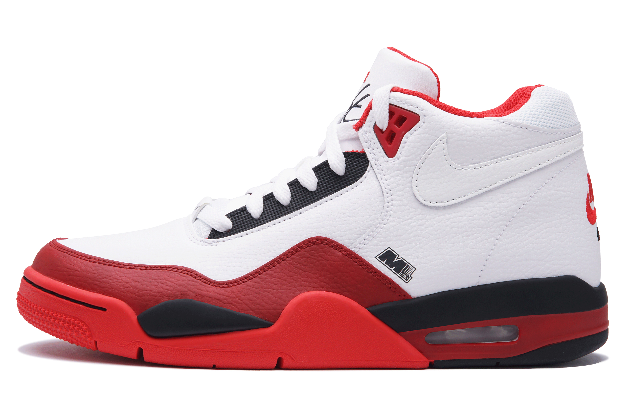 Nike Flight Legacy Rocket Mid top Vintage Basketball Shoes Unisex Red White