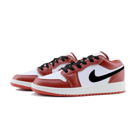 Jordan Air Jordan 1 Cool Black Slip Resistant Abrasion Resistant Low top Vintage Basketball Shoes Women’s White Red