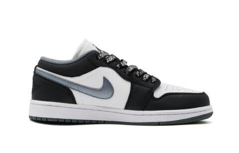Jordan Air Jordan 1 Abrasion Resistant Low top Vintage Basketball Shoes Unisex Silver Black
