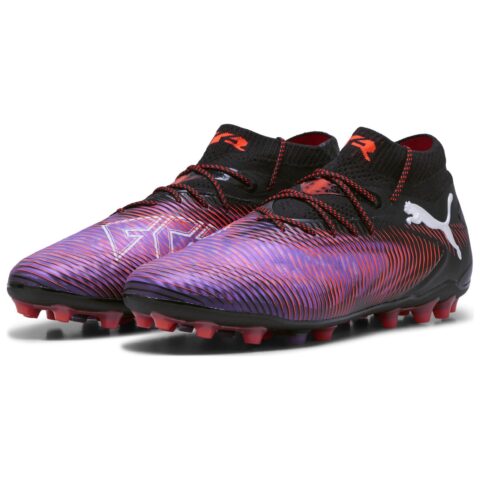 PUMA FUTURE 8 MG Multi Ground Abrasion Resistant Soccer Shoes Unisex Black Purple