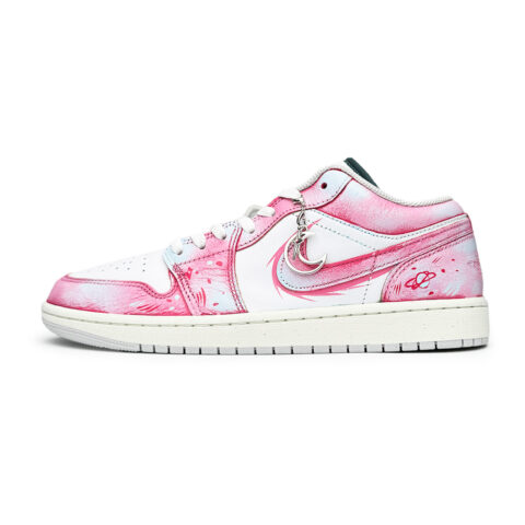 Jordan Air Jordan 1 Low top Vintage Basketball Shoes Unisex White Pink