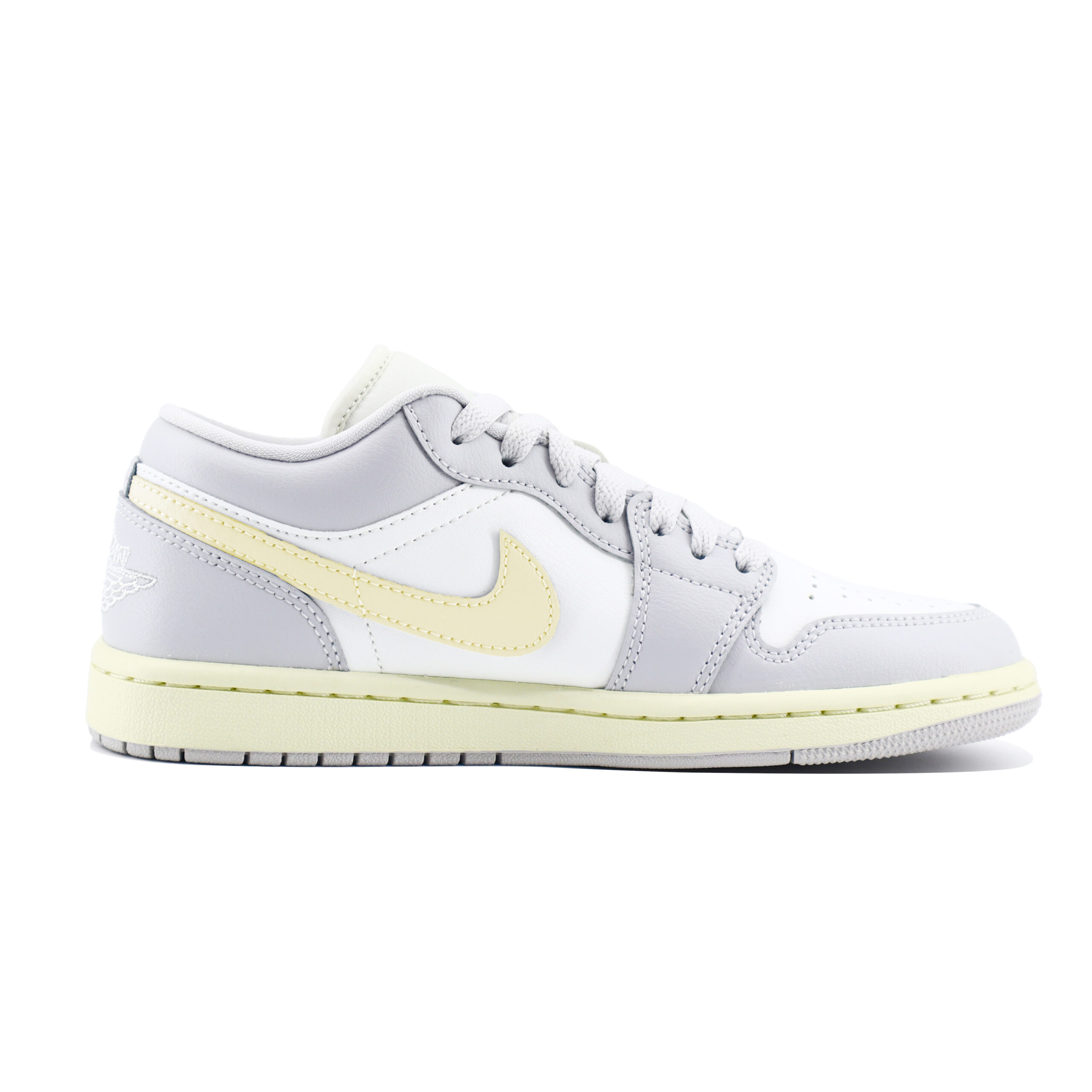 Jordan Air Jordan 1 Chuangyi Anti Slip Wear Resistant Low Top Vintage Basketball Shoes Unisex White Gray Yellow