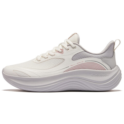 Erke Business Style Running Shoes Women’s Low Top Microcrystal White Mist Gray