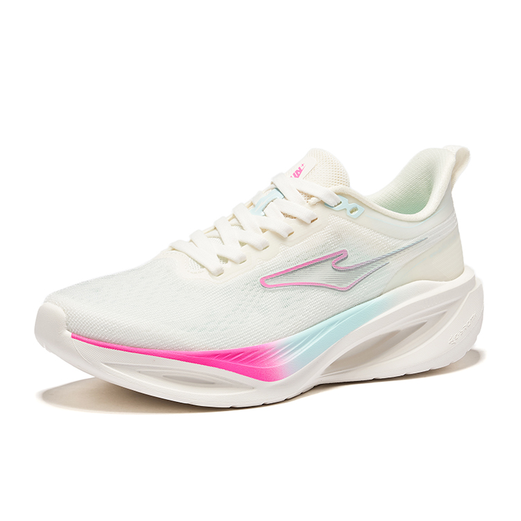 Erke Cushioning Rebound Low top City Commuting Running Shoes Women’s Microcrystal White Numbers Pink
