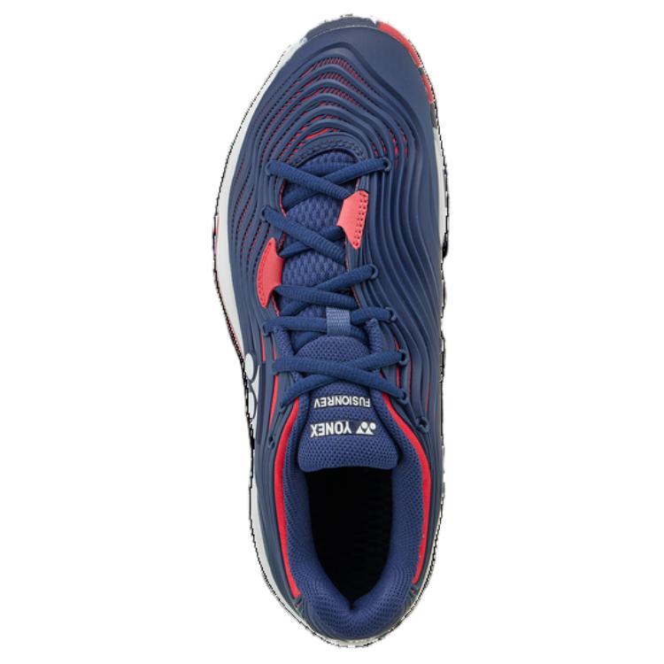 YONEX Slip Resistant Abrasion Resistant Low top Tennis Shoes Unisex Navy Blue Red