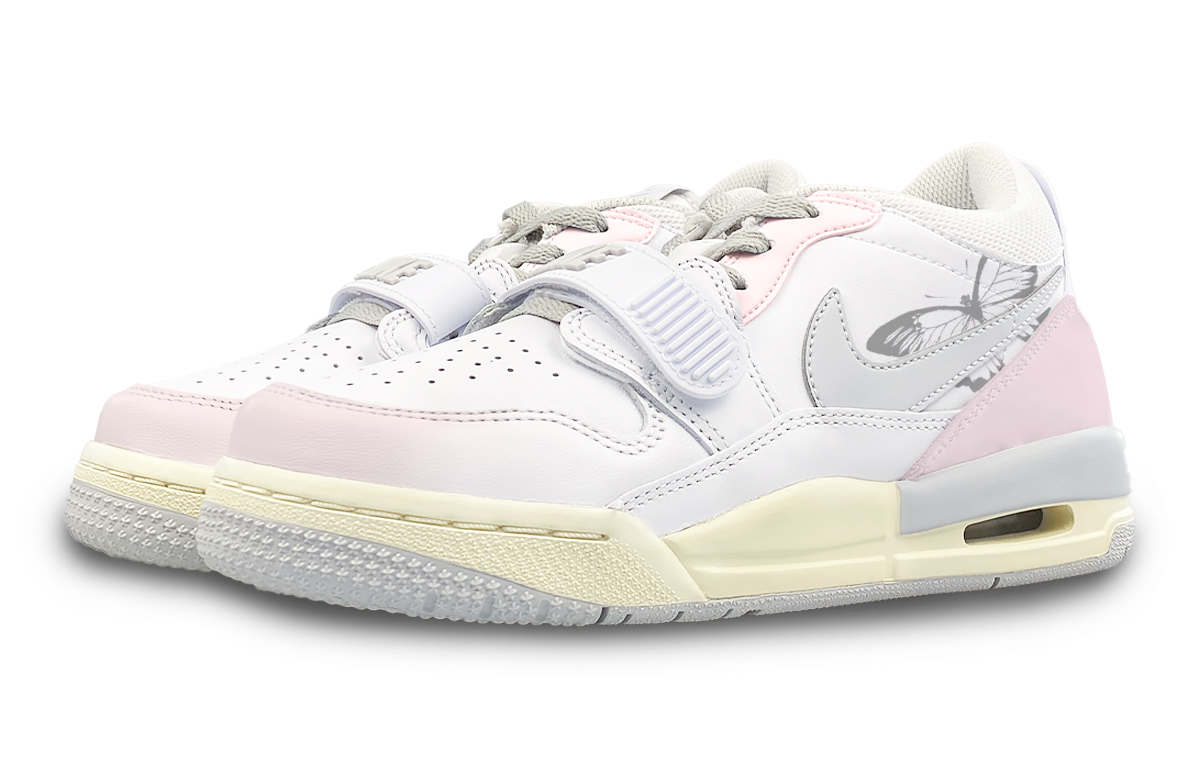 Jordan Legacy 312 Low top Vintage Basketball Shoes Men’s Silver Pink