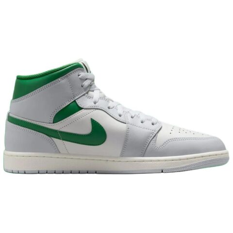 Jordan 1 Mid White Pure Platinum Pine Green