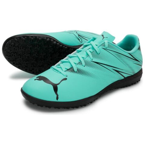 PUMA Attacanto TT Turf Cushioning Slip Resistant Abrasion Resistant Soccer Shoes Men’s Cyan