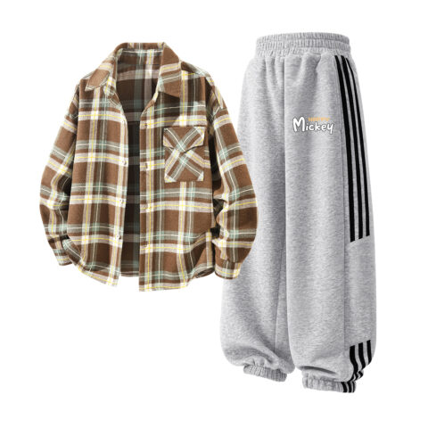 Solid Rum Brown Plaid+Diquqi K Heather Gray