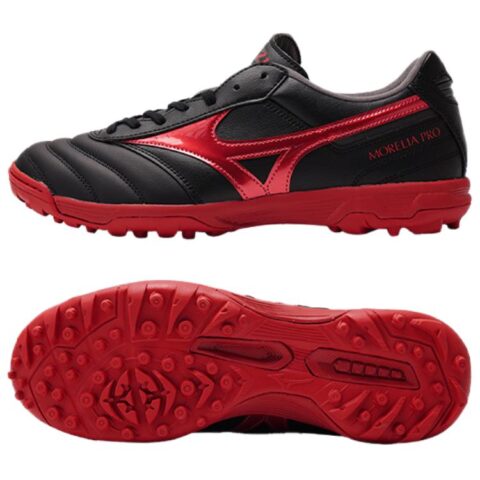 Mizuno MORELIA 2 TF Turf Artificial Turf Slip Resistant Abrasion Resistant Soccer Shoes Men’s Black Red