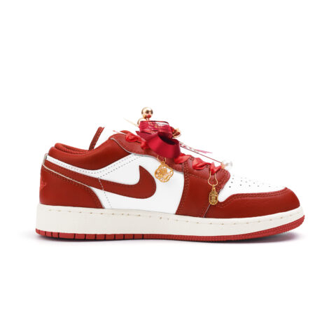 Jordan Air Jordan 1 Slip Resistant Abrasion Resistant Low top Vintage Basketball Shoes Women’s Red