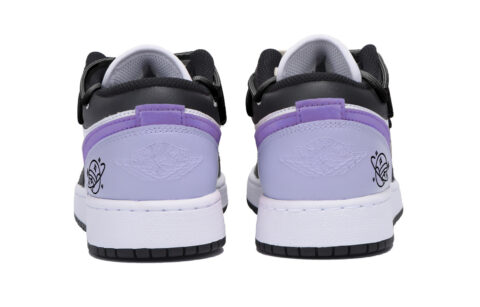 Jordan Air Jordan 1 Slip Resistant Abrasion Resistant Low top Vintage Basketball Shoes Men’s Black White Purple