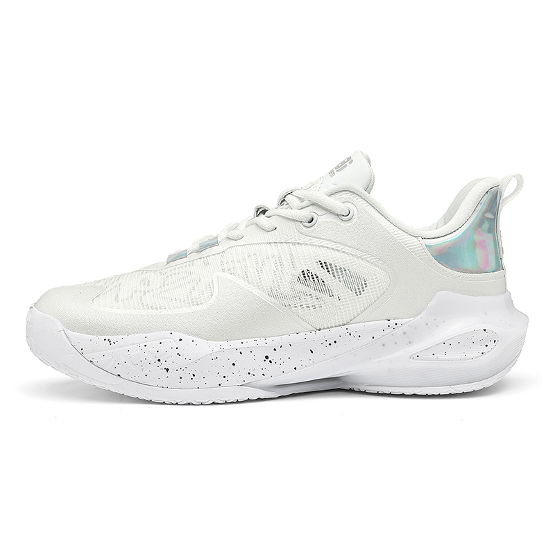 IVERSON Slip Resistant, Abrasion Resistant, Breathable Low top Basketball Shoes Unisex Moon White Silver