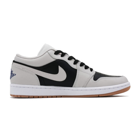 Jordan Air Jordan 1 Slip Resistant Abrasion Resistant Low top Vintage Basketball Shoes Unisex Black White Gray