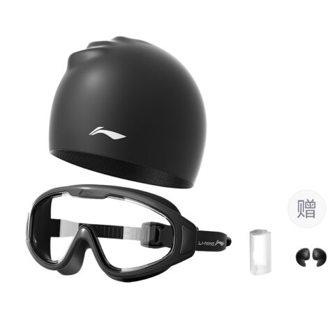 Li Ning Swim Goggles PC Professional Beach Swimming Pool Swim Diving Unisex Black