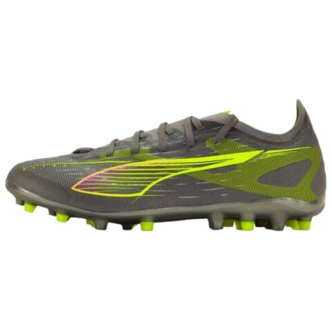 PUMA Ultra 5 Match MG Multi Ground Abrasion Resistant Soccer Shoes Men’s Gray Yellow
