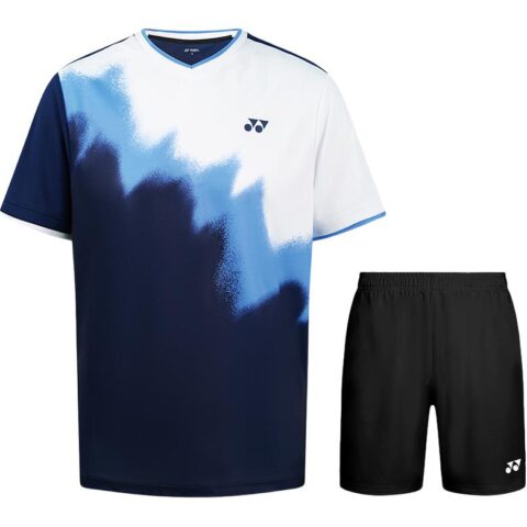 YONEX Badminton Jerseys Men's 110145 Navy Blue+Black Shorts V Neck