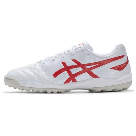 ASICS TF Turf Artificial Turf Abrasion Resistant Soccer Shoes Men's White Red