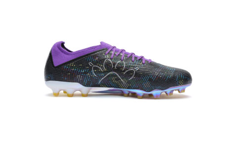 KELME Cushioning Abrasion Resistant Rebound Soccer Shoes Unisex Black Purple
