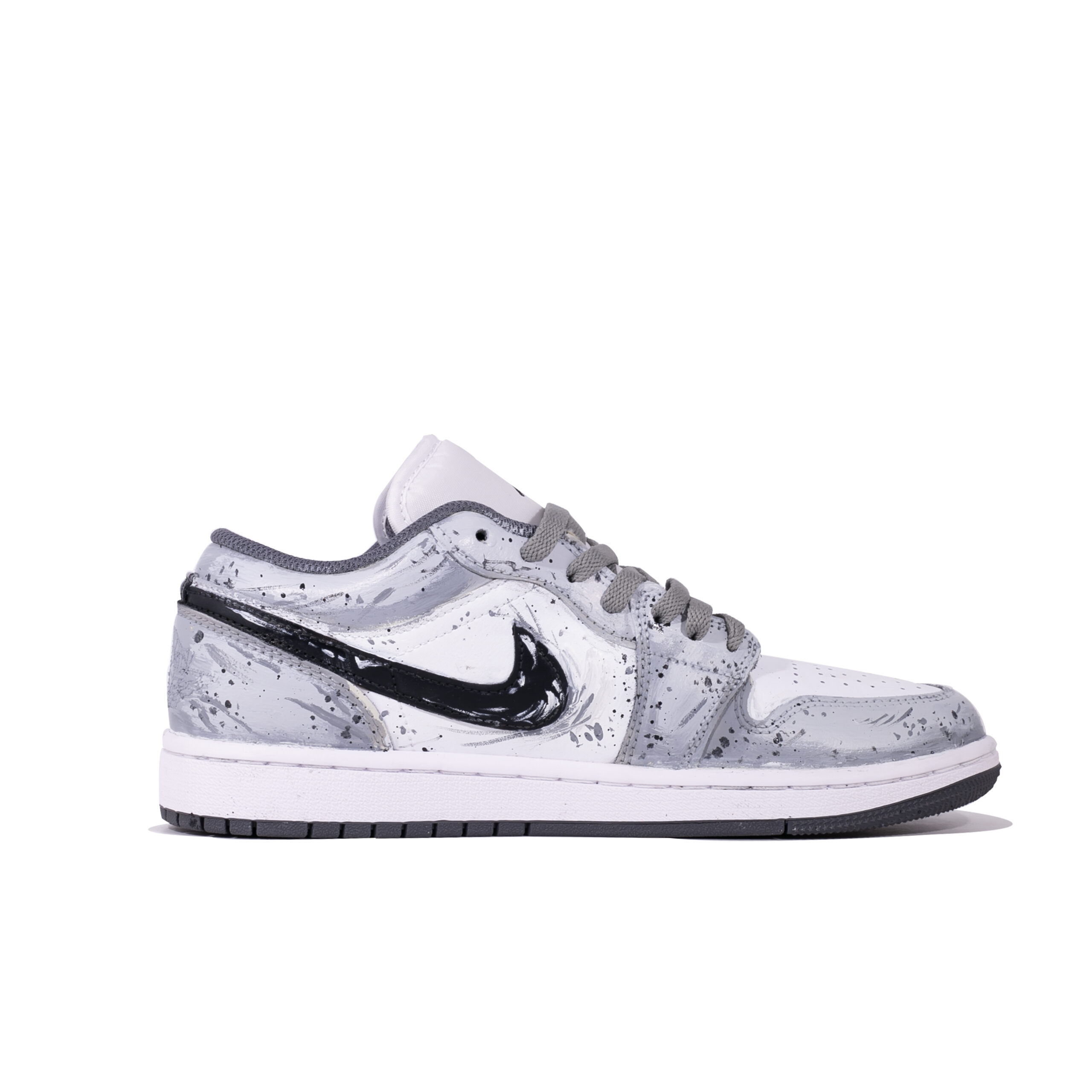 Jordan 1 Cement Distressed Patent Leather Abrasion Resistant Low top Vintage Basketball Shoes Unisex