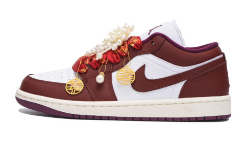 Jordan Air Jordan 1 Slip Resistant Abrasion Resistant Low top Vintage Basketball Shoes Women’s True Red