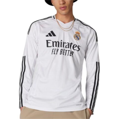 adidas Real Madrid 24/25 Long Sleeve Home Jersey White