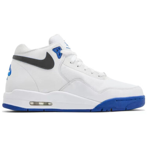 Nike Flight Legacy Slip Resistant Abrasion Resistant Mid top Vintage Basketball Shoes Men’s White Blue