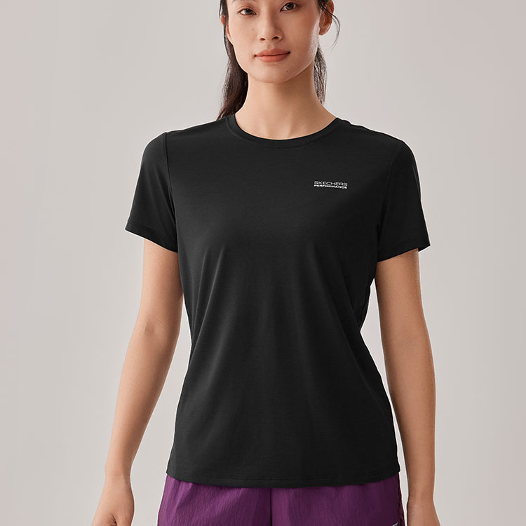 Skechers Comfortable Technology Cooling Collection T Shirt Women’s Carbon Black/0018