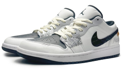 Jordan Air Jordan 1 Cushioning Slip Resistant Abrasion Resistant Low top Vintage Basketball Shoes Men’s Black