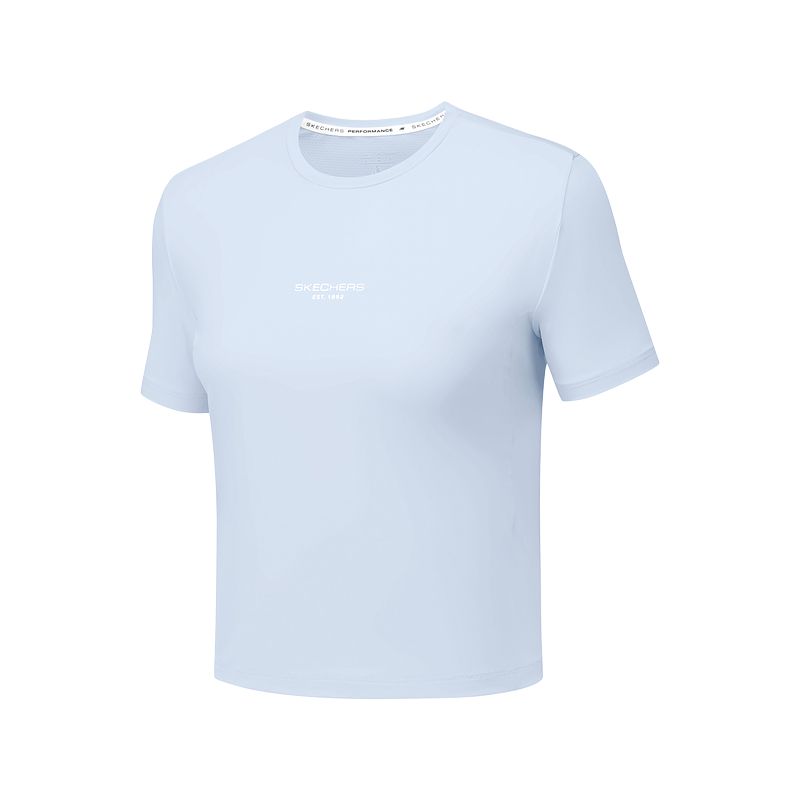 Skechers GODRI SS25 T Shirt Women's Xenon Gas Blue/0356