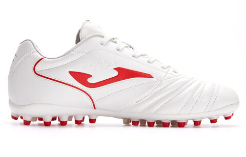 Joma Aguila MG Multi Ground Artificial Turf Kangaroo Leather Abrasion Resistant Coverage Soccer Shoes Men’s White Red