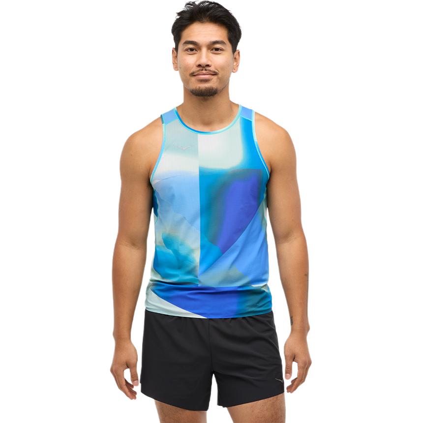 HOKA ONE ONE Running Tank Top Men’s Blue Print
