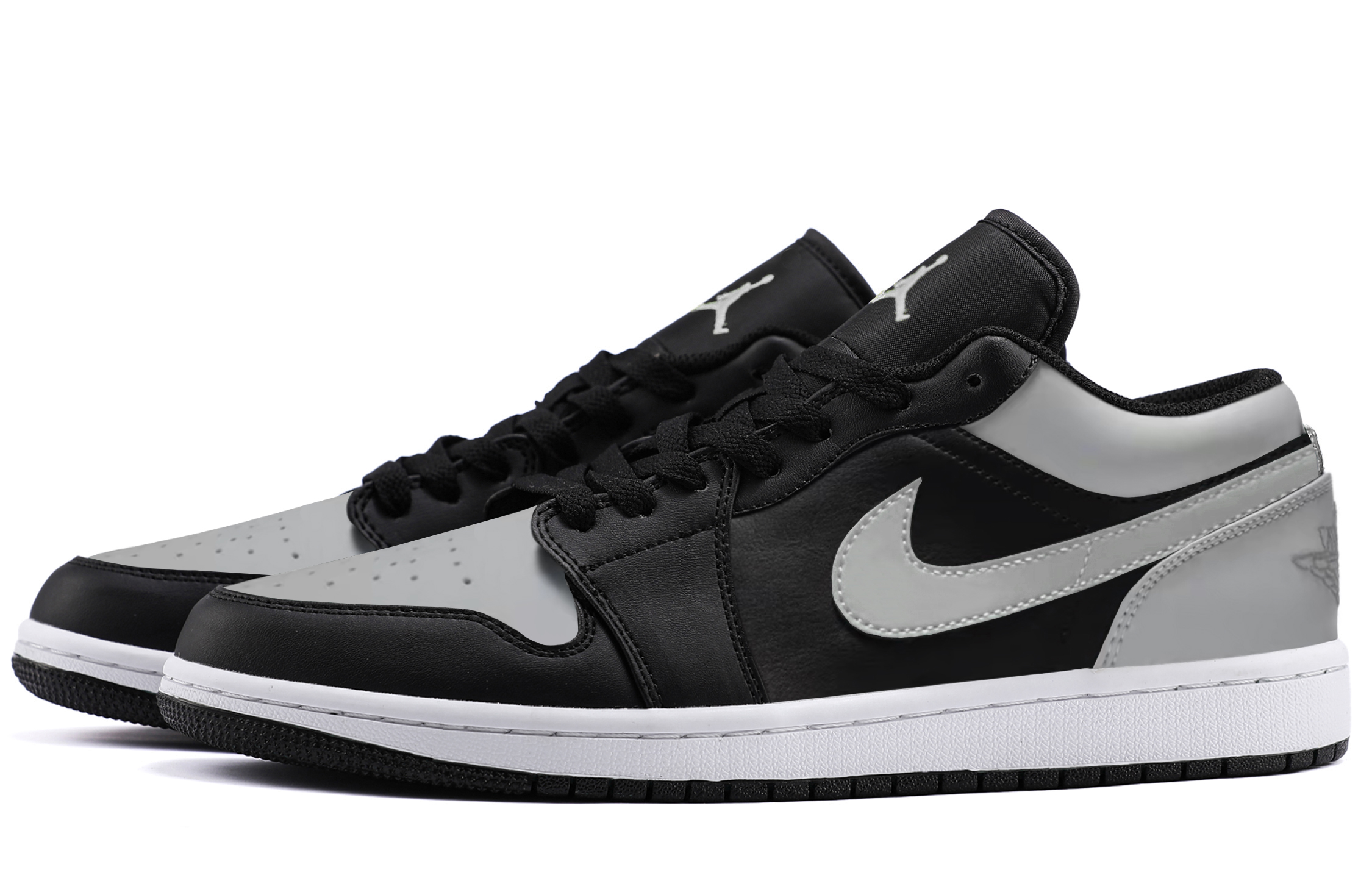 Jordan Air Jordan 1 Lightweight Low top Vintage Basketball Shoes Unisex Shadow Gray