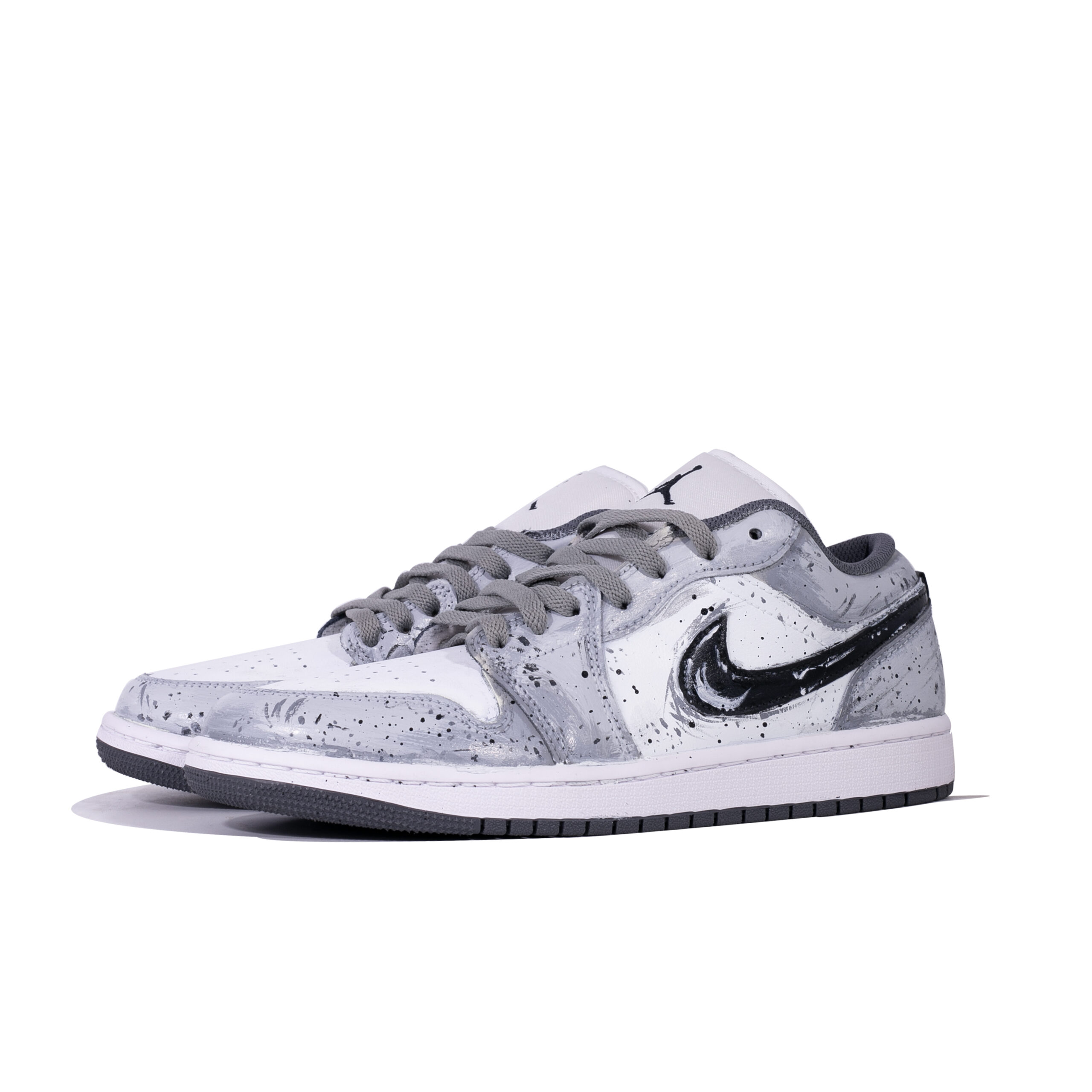 Jordan 1 Cement Distressed Patent Leather Abrasion Resistant Low top Vintage Basketball Shoes Unisex