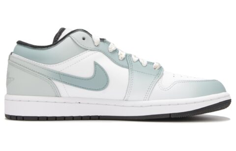 Jordan Air Jordan 1 Cushioning Slip Resistant Low top Vintage Basketball Shoes Men’s White Green
