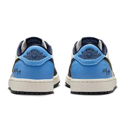 Jordan Air Jordan 1 Slip Resistant Abrasion Resistant Low top Vintage Basketball Shoes Unisex Blue