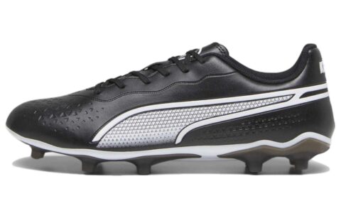 PUMA King Comfortable FG Rubber Long Studs AG Rubber Short Studs Soccer Shoes Unisex Black White
