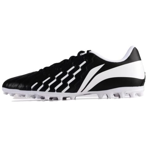 Li Ning Brocade MG Multi Ground Artificial Turf Synthetic Leather Cushioning, Wear Resistant Soccer Shoes Men’s Black