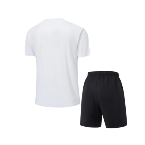 Li Ning Casual Sportswear Unisex White Top+Black Pants
