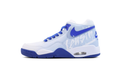 Nike Flight Legacy Coverage Moisture Wicking Mid top Vintage Basketball Shoes Men’s White Blue