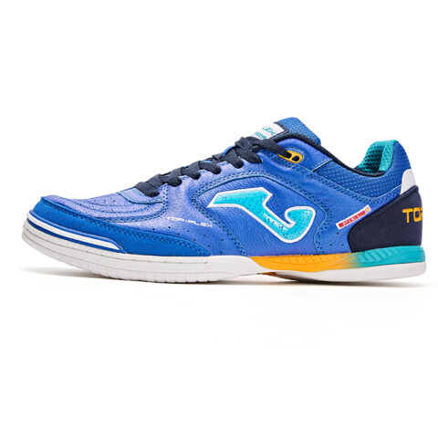 Joma IC/in Indoor Leather Abrasion Resistant Slip Resistant Five A Side Soccer Shoes Men's Blue Black