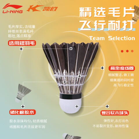 Li Ning KDB03 Duck Feather Shuttlecock 12 Pack Duck Feather Shuttlecocks