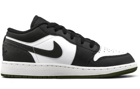 Jordan Air Jordan 1 Leather Cushioning, Wear Resistant Low top Vintage Basketball Shoes Unisex Black White