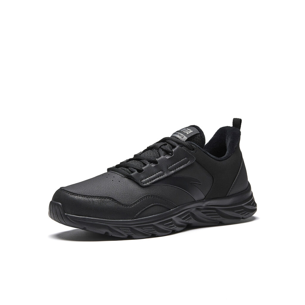 Anta Basic Running, Leather Upper, Fleece Lined, Lightweight, Soft Sole, Cushioning, Versatile Casual Running Shoes