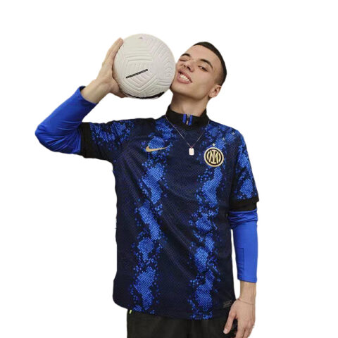 Nike X F.C. Internazionale Milano Soccer Jerseys Unisex Blue Moderate Straight Fit