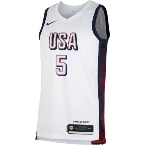 Nike United States Olympic Basketball Team Collection Anthony Edwards Swingman Basketball Jersey Men’s White