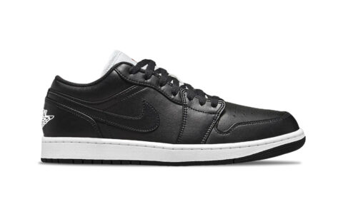 Jordan Air Jordan 1 Carbon Black Leather Support Low top Vintage Basketball Shoes Unisex Black White