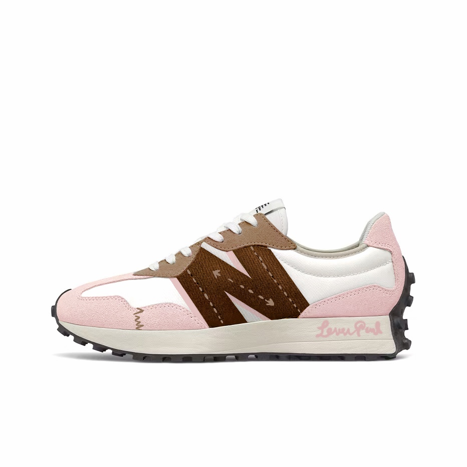 New Balance NB 327 Cushioning Abrasion Resistant Coverage Support Thermal Low top Running Shoes Unisex Pink