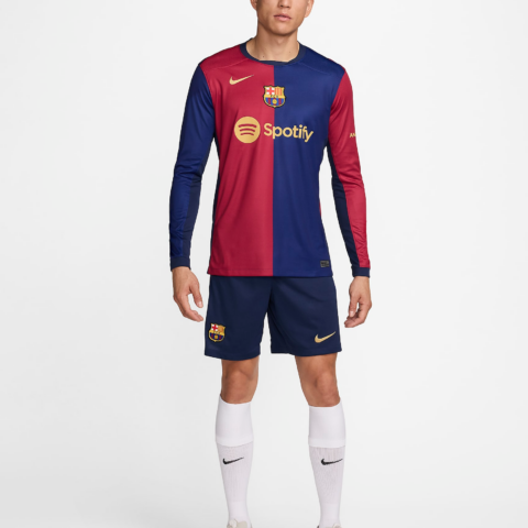 Nike Fc Barcelona 2024/25 Stadium Home Men’s Nike Dri FIT Soccer Replica Long Sleeve Jersey