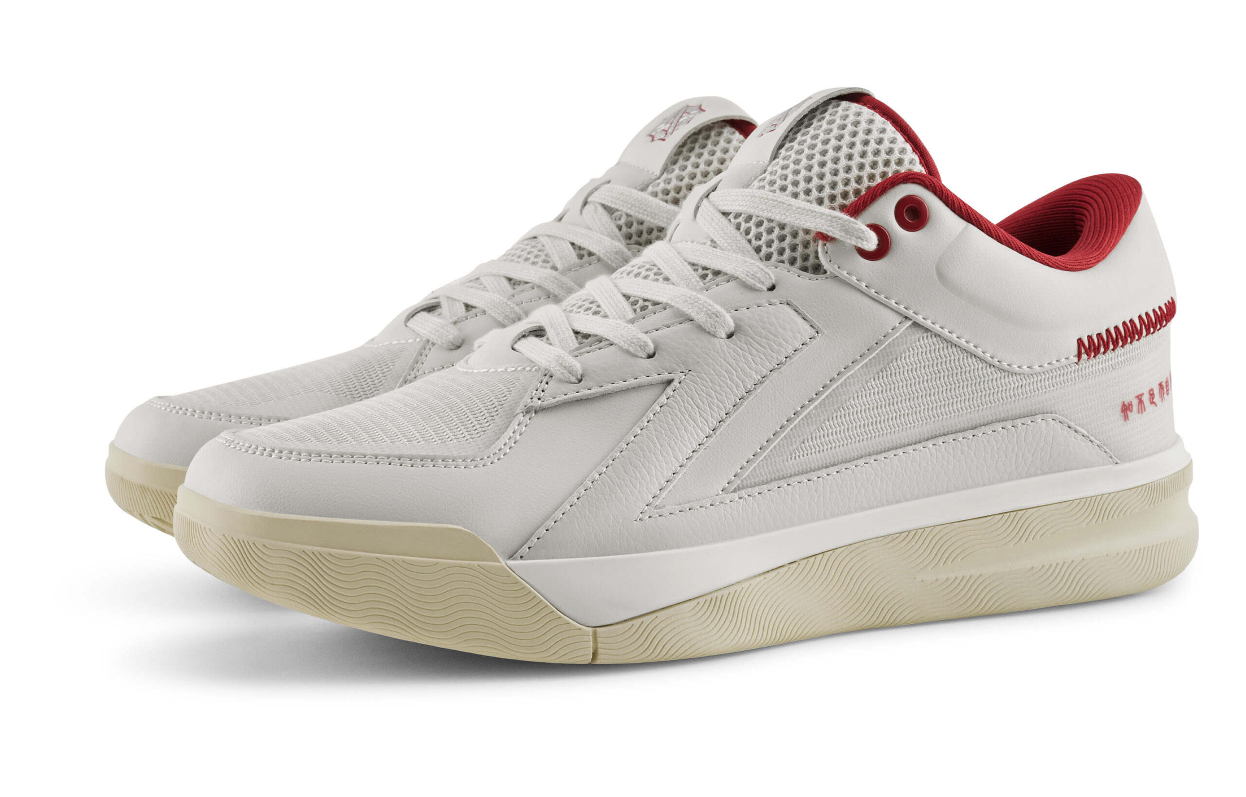 UZIS Cushioning Abrasion Resistant Breathable Low top Basketball Shoes Men’s White Red
